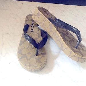EUC Coach Flip Flops Size 6